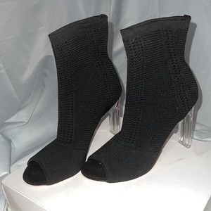 Sock boots with peekaboo toes